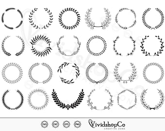 Wreath SVG, wedding wreath svg, Circle frame svg, Flower wreath svg, Clipart, Cut Files for Silhouette, Files for Cricut, Vector, dxf, png