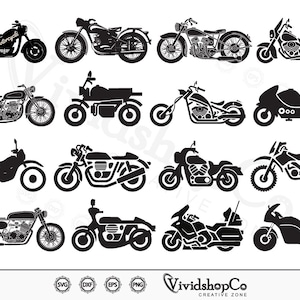 Motorcycle svg, Motor Bike svg, Chopper svg Cruiser svg, Clipart, Cut Files for Silhouette, Files for Cricut, Vector, dxf, png, Design