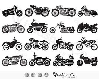 Motorcycle svg, Motor Bike svg, Chopper svg Cruiser svg, Clipart, Cut Files for Silhouette, Files for Cricut, Vector, dxf, png, Design