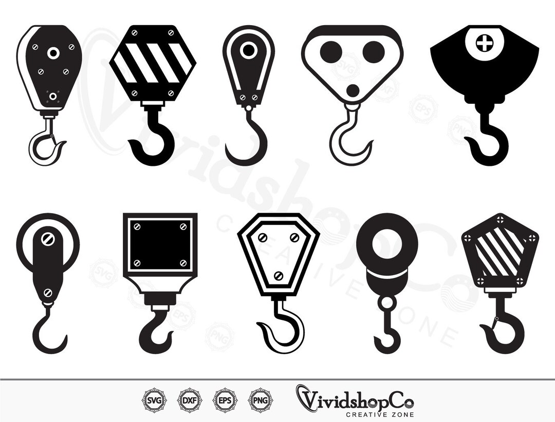 Hook Crane SVG, Hook Svg, Chain Hook Svg, Construction Hook Svg