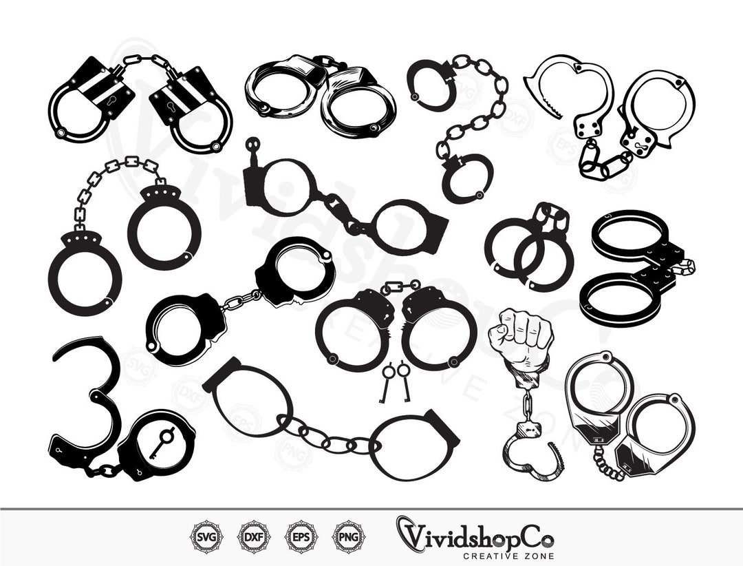 Handcuff SVG Bundle, Handcuff Clipart, Cut File, for Silhouette, Svg