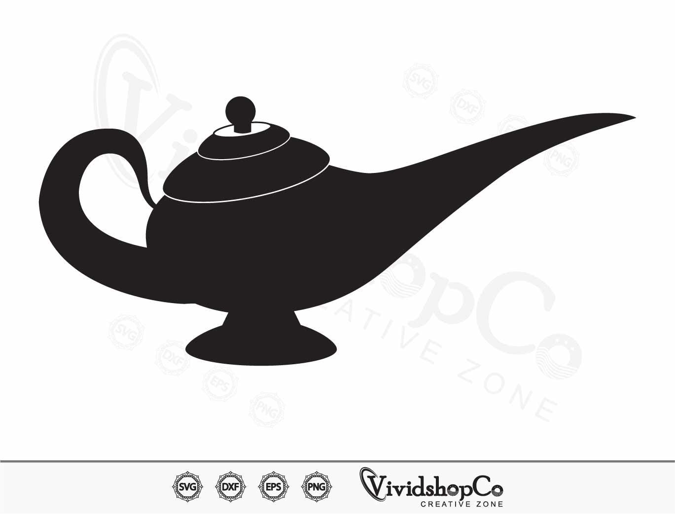 Arabic Genie Lamp Svg Magic Genie Lamp Silhouette PNG & SVG Design For