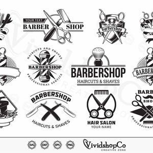 Barbershop SVG, Barber Tools svg, Barber svg, Hairstylist svg, Clipart, Cut Files for Silhouette, Files for Cricut, Vector, dxf, png, design