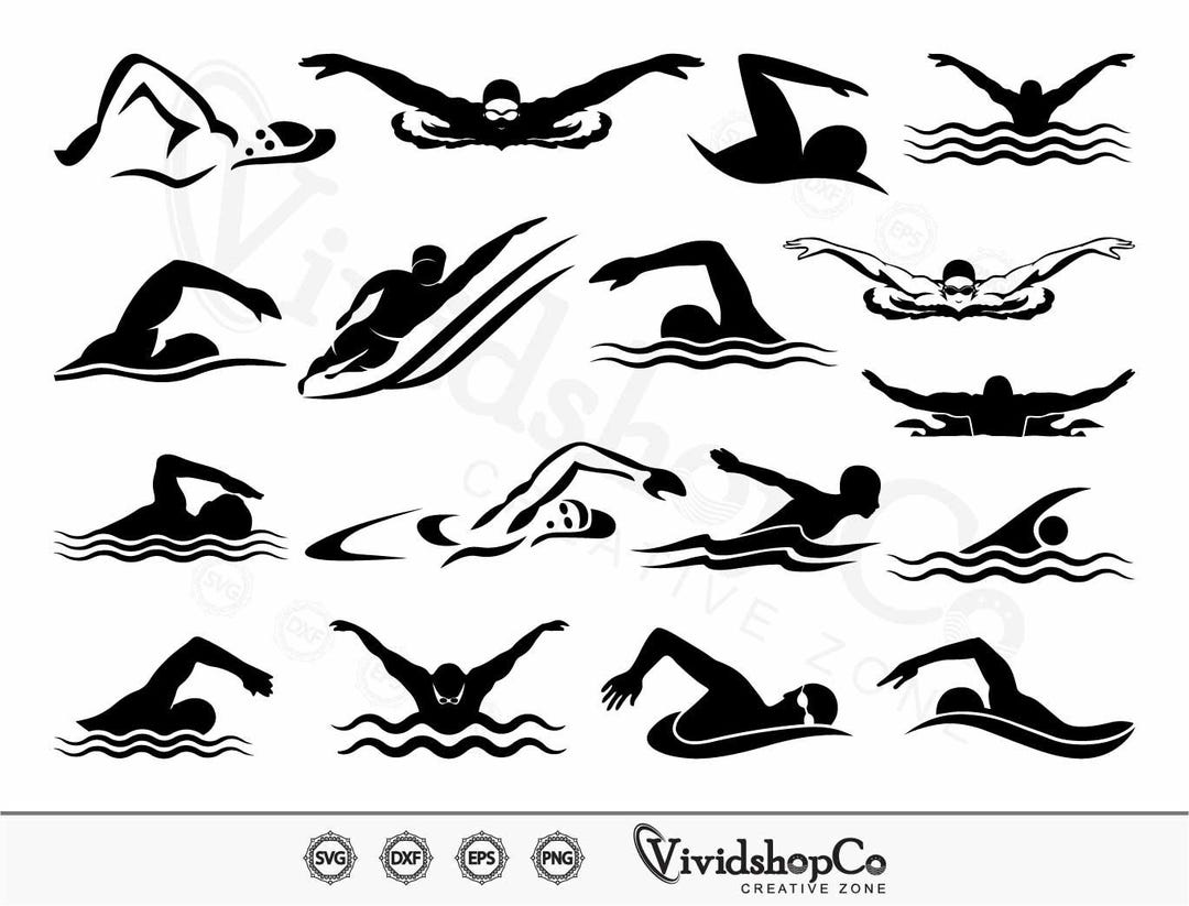 Swimming #2 Svg, Swimming Svg, Swim Svg, Clipart, Cut Files for Silhouette,  Files for Cricut, Vector, Dxf, Png, Design - Etsy, image size:1080x823