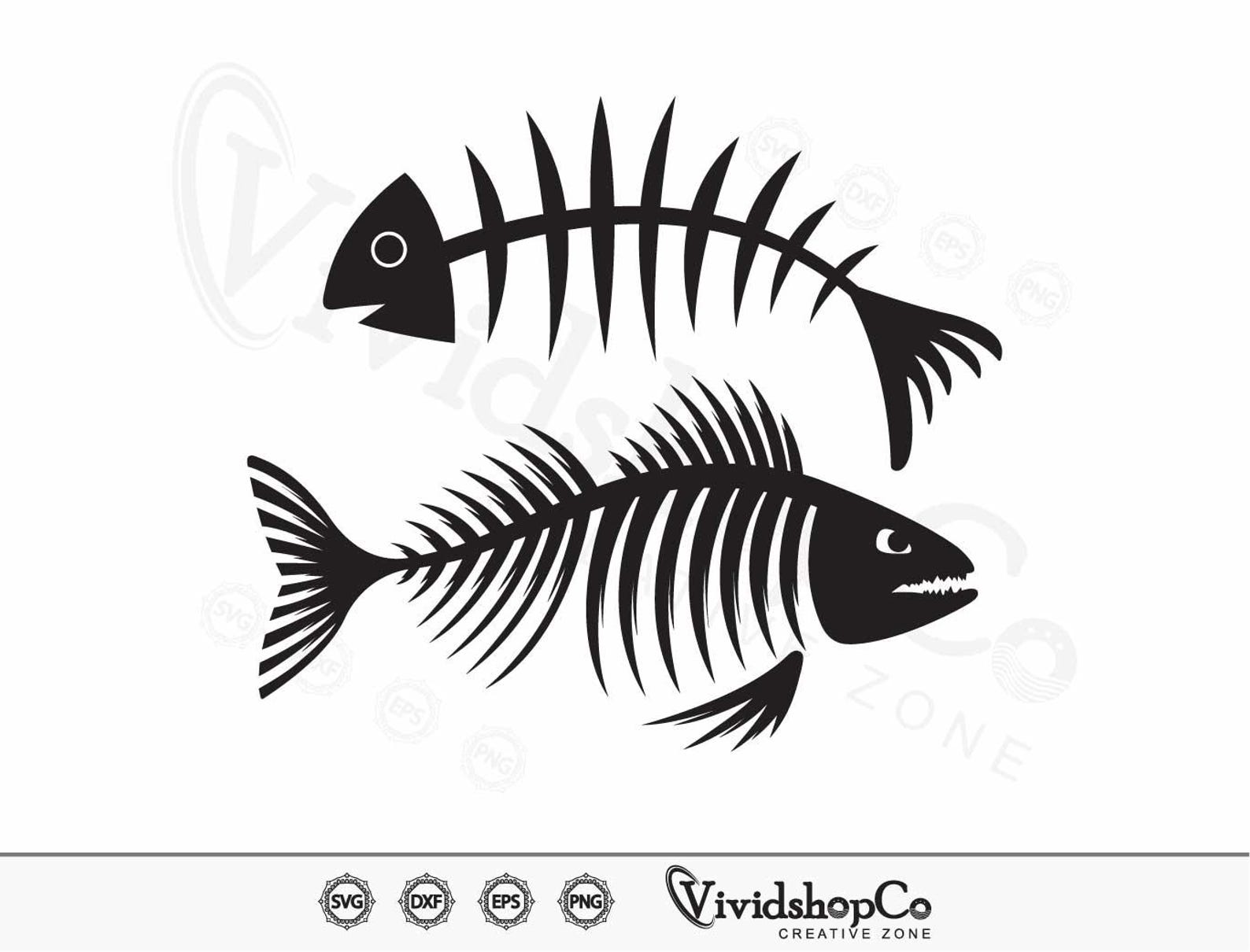 Fish Bone Svg, Fishbone Svg, Fish Svg, Fish Skull Svg, Clipart, Cut ...