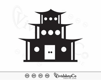 Japanese Temple SVG File for Cricut, Silhouette, Laser Machines