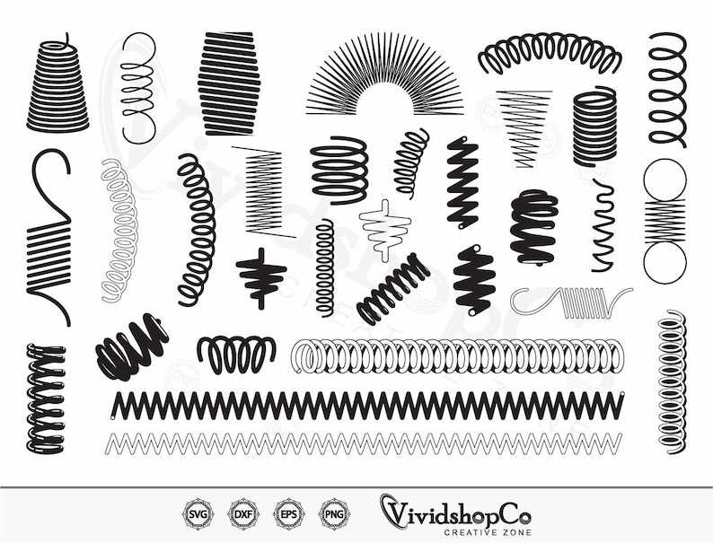 Coiled Spring SVG, Coiled Svg, Springs Svg, Metal Spring Svg, Clipart ...
