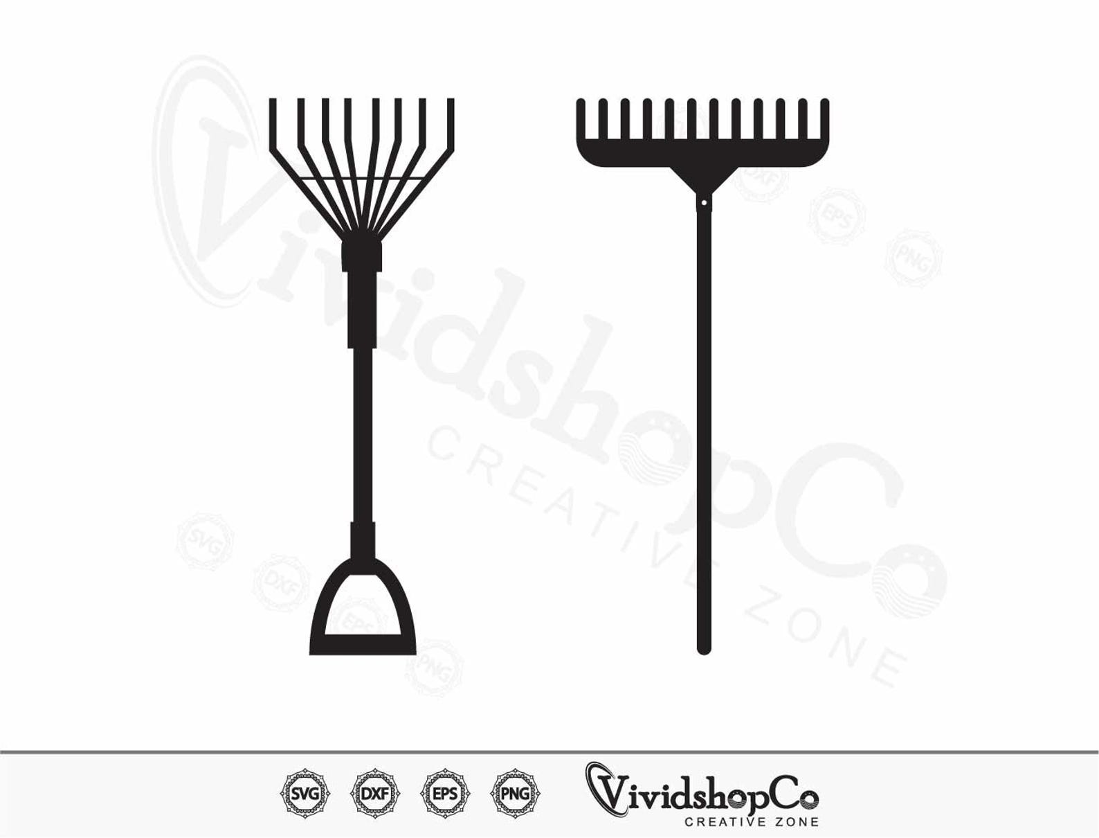 Mini Rake Svg Garden Rake SVG, Rake Svg, Garden Tools Svg, Vector, Silhouette, Cricut ...