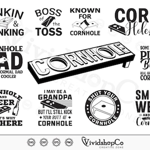Cornhole #2 SVG Bundle, Cornhole game svg, Cornhole Clipart, Cut Files for Silhouette, Files for Cricut, Vector, dxf, png, Design