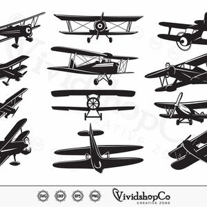 Biplane SVG, fly svg, Propeller plane svg, aircraft svg, Airplan svg, Clipart, Cut Files for Silhouette, Files for Cricut, Vector, dxf, png