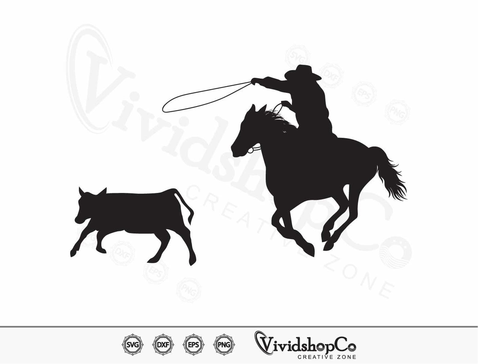 Breakaway Roping SVG, Rodeo Cowboy Svg, Western Svg, Vector, Silhouette ...