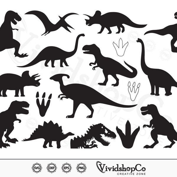 Dinosaurier SVG, Kids dinosaur svg, Dino svg, Clipart, Cut Files for Silhouette, Files for Cricut, Vector, dxf, png, Design