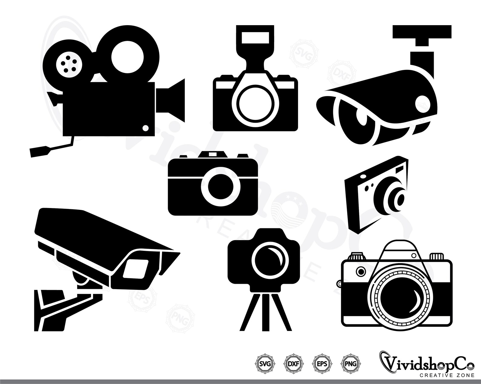 Camera Svg Camera Clipart Camera Cut Files for Silhouette Etsy