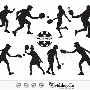 Pickleball Player SVG, Pickleball svg, Clipart, Cut Files for Silhouette, Files for Cricut, Vector, dxf, png, Design