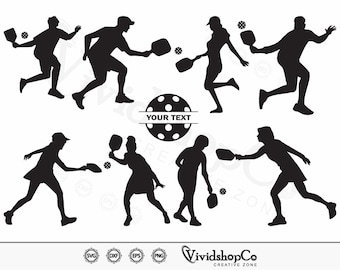 Pickleball Player SVG, Pickleball svg, clipart, gesneden bestanden voor silhouette, bestanden voor Cricut, Vector, dxf, png, ontwerp