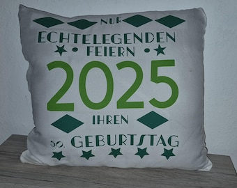 Birthday pillow 50th birthday gift birthday personalized on request also with photo 18th, 21st, 30th, 40th, 60th, 70th, 80th, 90th birthday