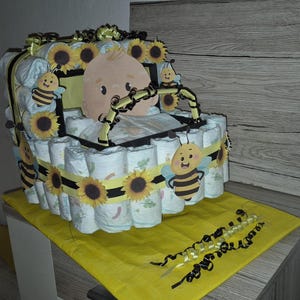 おむつケーキ ベビーカー おむつカート 男の子 女の子 ユニセックス ギフト 出産 洗礼 誕生日 ユニーク ニュートラル