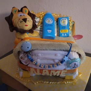 Diaper Cake Car Baby Boy Gift Birth Baptism New