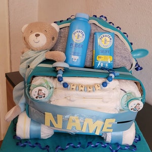 Diaper Cake Car Baby Boy Gift Birth Baptism New