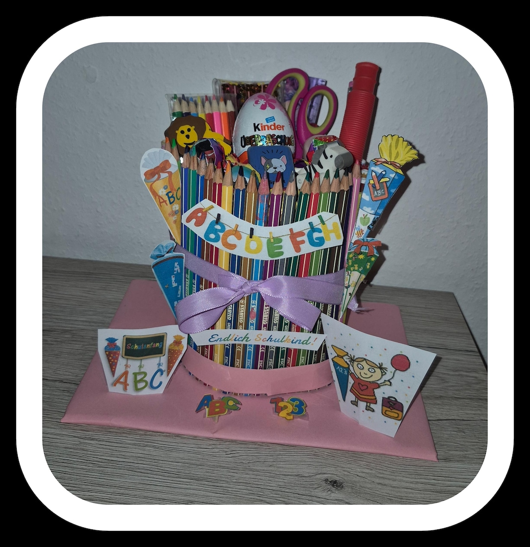 Einschulung Stifte Torte Geschenk Mitbringsel Schulanfang Schulstart ...