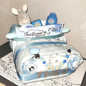 Diaper Cake Car Baby Boy Gift Birth Baptism New