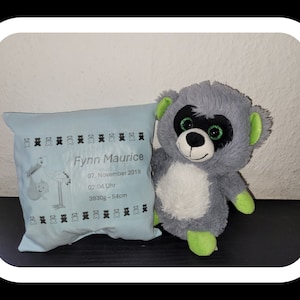 Almohada de memoria para nacimiento, bautismo, regalo de inscripción escolar, regalo de nacimiento, almohada decorativa con nombre
