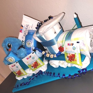 Diaper Cake Train Railway Baby Boy Gift Birth Baptism New Diaper Gift Souvenir Baby Shower