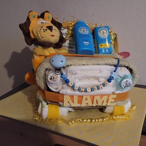 Diaper Cake Car Baby Boy Gift Birth Baptism New Girl Neutral