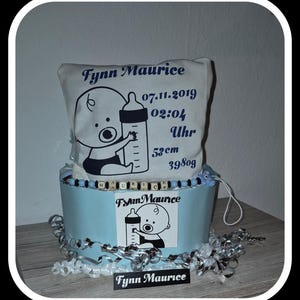 Diaper Cake Boy Baby Diaper Gift Puller Party Gift Birth Baptism Pacifier Chain Memory Pillow