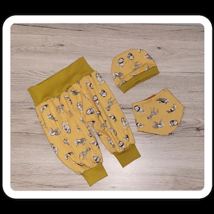 Neutral baby set bloomers, beanie & scarf size 56 - size 128