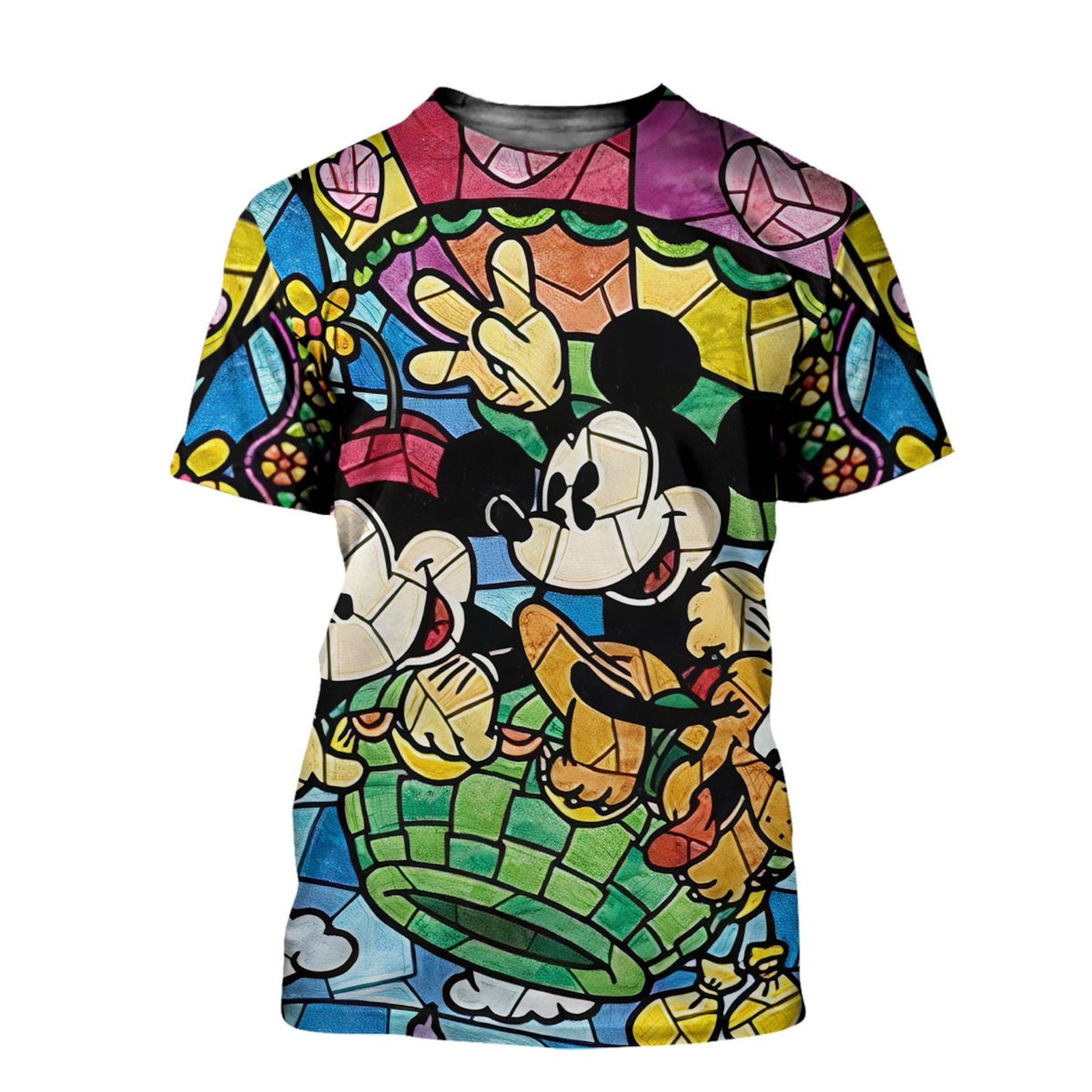 Discover Mickey & Minnie Mouse Geometric Patterns Disney Graphic Cartoon Outfits Unisex All Over Print 3D T-shirts