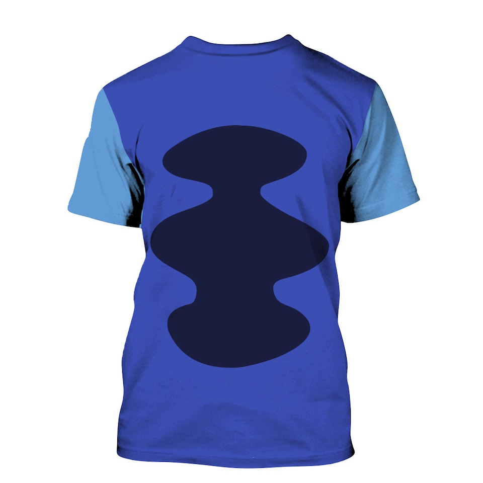 Discover Stitch Logo Head Blue Disney Graphics Cartoon 3D T-shirts