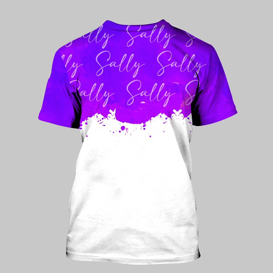 Discover Sally Purple Watercolor Glitter Disney Graphics Cartoon 3D T-shirts