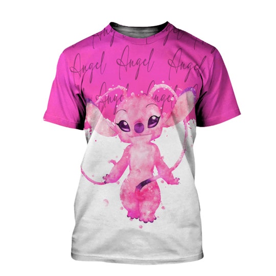 Disover Angel Pink Watercolor Glitter Disney Graphics  3D Tshirt