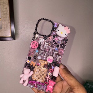 Junk Case |Kitty Deco-den Case |Affordable |Charm case|Freestyle Case | Rainbow |Design Case|Customizable Junk Charm iPhone 12-16 Pro Max