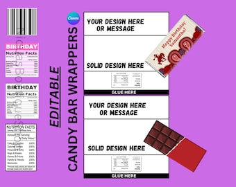 Schokoriegel Wrapper | Chocolate Bar Wrapper, Hershey Wrapper, leere Vorlage, benutzerdefinierte Hershey Candy Wrapper, Candy Vorlage