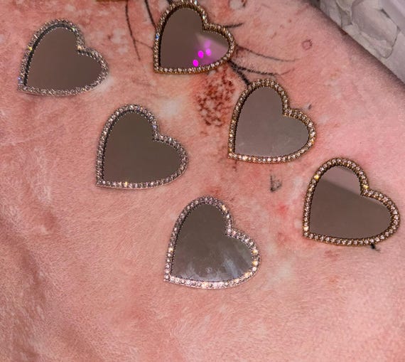 Heart Mirror Charm - Large , Junk Cases , Decoden Case, Hello |Kitty|Charm case|Freestyle Case | Rainbow|Design Case|Customizable Junk Charm