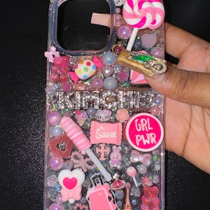 Funda para iPhone Hello Kitty Deco-den / Funda con dije personalizable imagen 2