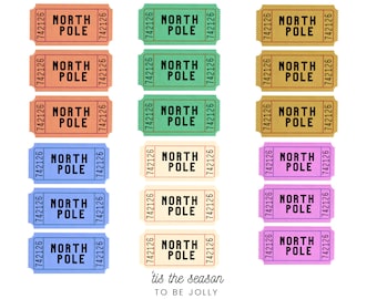 north pole ticket print | pink christmas decor | trendy christmas print | christmas wall art | holiday decor | digital print