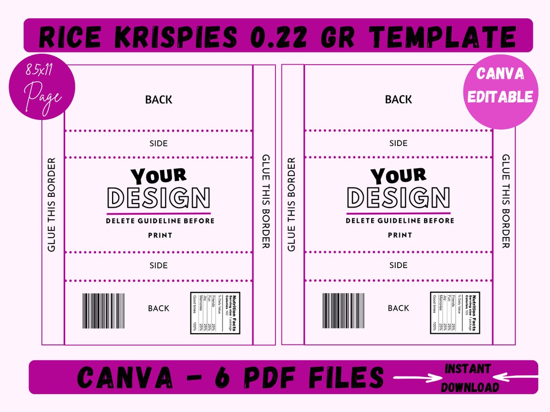 Rice Krispie Template , Blank Template, DIY Rice Krispies Template ...