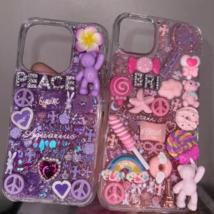 Hello |Kitty Deko-Hülle |Junk Handy Hülle |Charm Hülle|Freestyle Hülle | Regenbogen |Design Hülle|Handgefertigter Junk Charm iPhone 12-16 Pro Max
