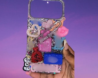 Deco-den Junk Charm iPhone Case | Freestyle Rainbow Kitty Design (Customizable)
