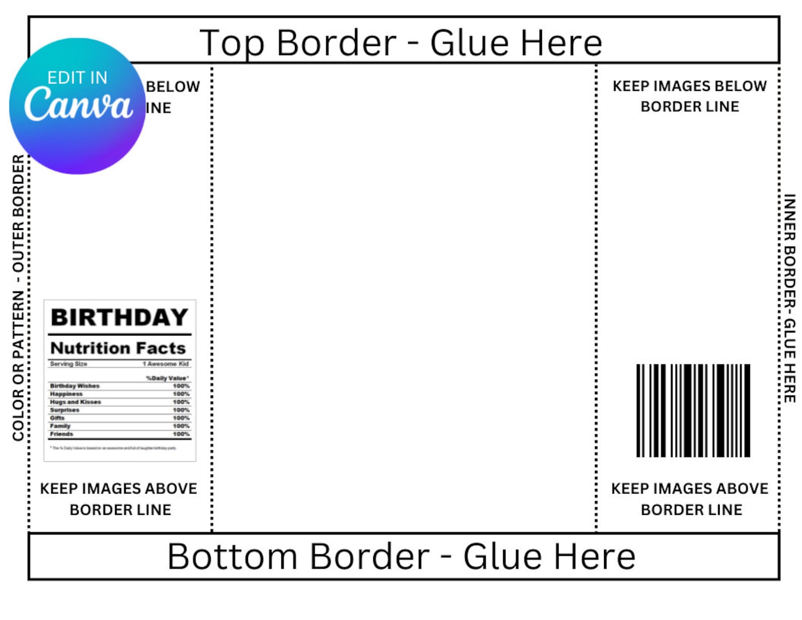 Chip Bag Chip Bag Template, Blank Template, Custom Potato Chip Bag