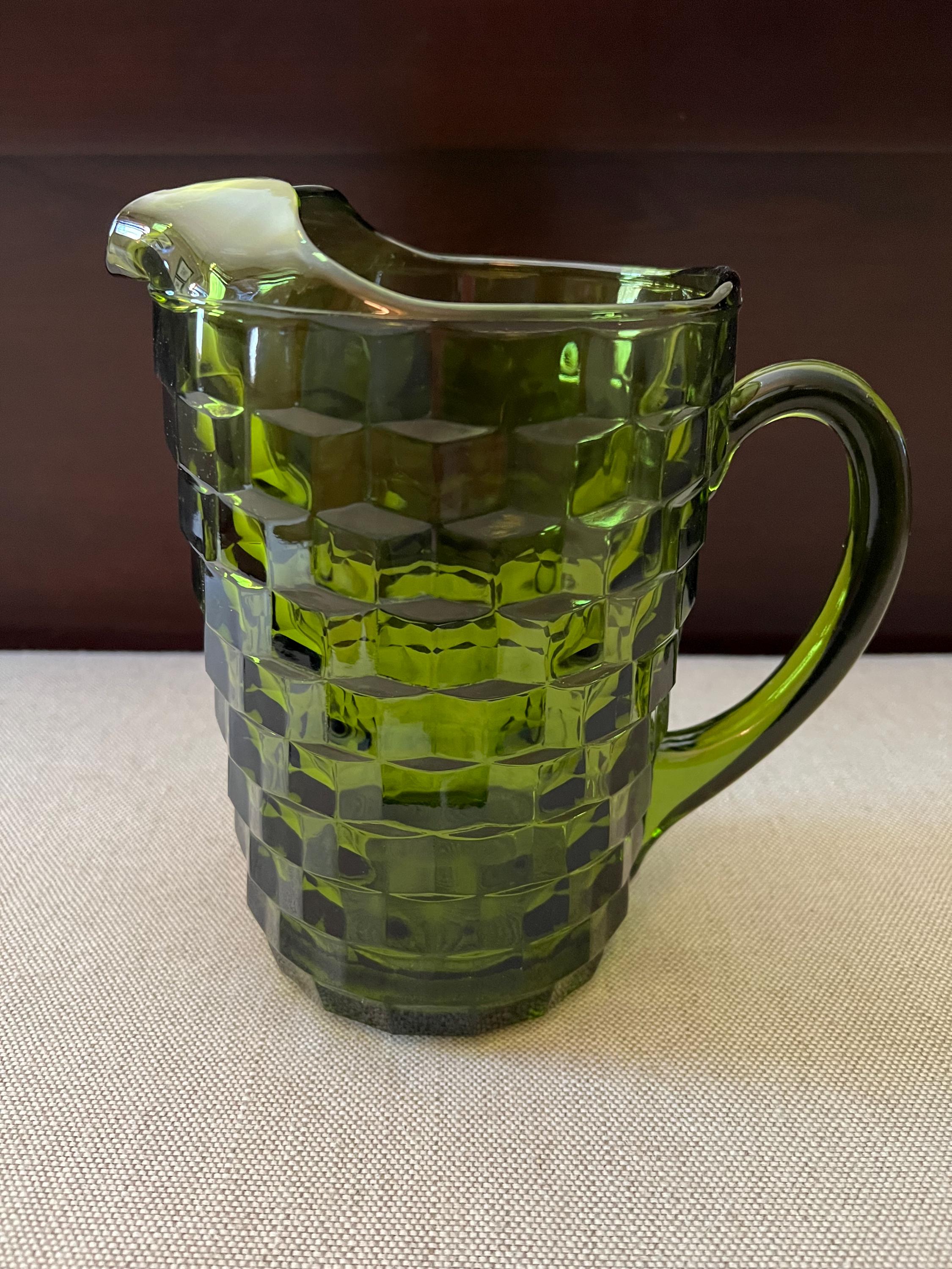 Fostoria American Glass Cube Pitcher