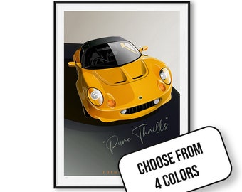 Lotus Elise S1 poster. Choose from 4 colours, limited and signed.