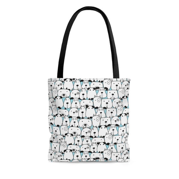 Dog Tote Bag Cute Dogs on Tote Bag Dog Bag Dog Tote Dog Etsy