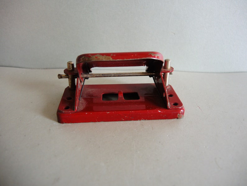 Vintage Hole Punch / Industrial Small Size Hole Puncher / Old Desk