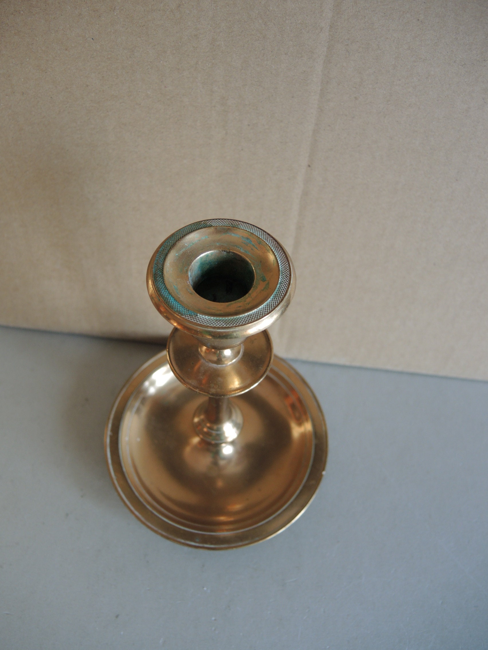 Antique Style Massive Solid Brass Bronze Candle Holder // Old Etsy