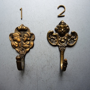 EINE !!! Haken im Vintage-Design aus massivem Messing / dekorativer Haken für den Kopf des Mannes / rustikaler Wandhaken aus Messing / Metall-Wanddekor