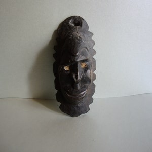 Antique  Handmade Carved Wood Face Mask / Tribal Man Mask / African style Hand Curved wall hanging décor / wooden art / Tribal wall decor
